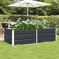 vidaXL Planteringskärl Antracit 160 x 80 x 45 cm Stål