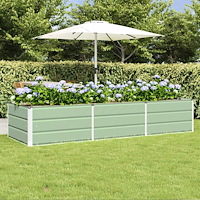 vidaXL Planteringskärl Grön 240 x 80 x 45 cm Stål