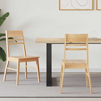 vidaXL Matstolar 2 pcs Naturfärg 43 x 54 x 89 cm Massiv Gummiträ