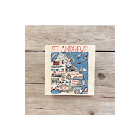 The Sugar Shed Julia Gash Wooden Coaster - St Andrews