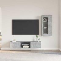 vidaXL TV-bänkset med låda med hylla Betonggrå Konstruerat trä