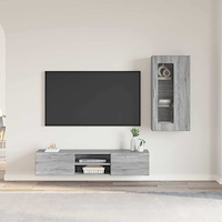 vidaXL TV-bänkset med låda FLORIN 3 pcs Grå Sonoma Konstruerat trä