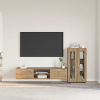 vidaXL TV-bänkset med låda med hylla Artisan Ek Konstruerat trä