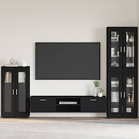 vidaXL Sideboard med hylla Svart 55,5 x 29 x 103 cm Konstruerat trä