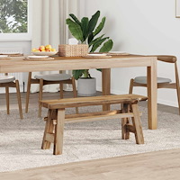 vidaXL bänk Återvunnen naturlig färg 100 x 28 x 43 cm Massivt teakträ