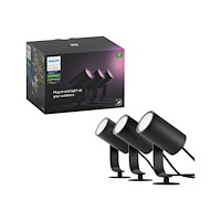 Philips HUE Philips Hue White and Color Ambiance Lily - spotlight - LED - 8 W - 2000-6500 K - svart, matt krom (paket om 3)