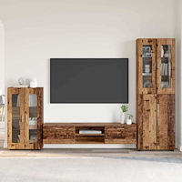 vidaXL TV-bänkset med låda med hylla Gammalt trä Konstruerat trä