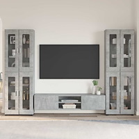 vidaXL TV-bänkset med låda med hylla Betonggrå Konstruerat trä