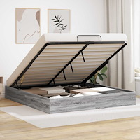 vidaXL Ottoman Sängram Grå Sonoma 193 x 120 x 25 cm Spånskiva