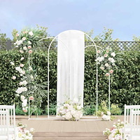 vidaXL Bröllopsbåge 3 pcs Vit Stål