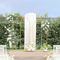 vidaXL Bröllopsbåge 3 pcs Guld Stål