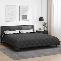 vidaXL Vinter Täcke Svart och Anthracit 200 x 200 cm Mikrofiber