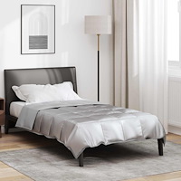 vidaXL Sommar Duvet Silver 220 x 140 cm Satin och Mikrofiber