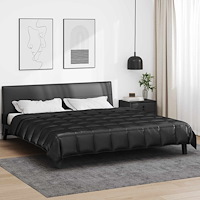 vidaXL Full Års-Duvet Svart 220 x 200 cm Satin och Mikrofiber