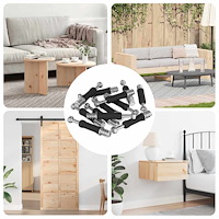 vidaXL Kammare låsskrufvar 12 pcs Silver och svart M6 x 40 mm