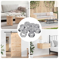 vidaXL Sexkantig mutter 9000 pcs Silver Järn