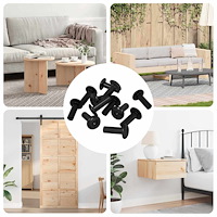 vidaXL Kupplungsmuttrar 8451 pcs Svart Järn