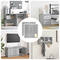 vidaXL Självhäftande skruvomslag 2 pcs Grå Sonoma Ø 20 x 0,5 mm