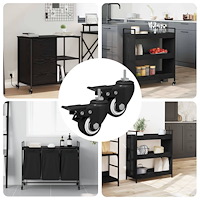 vidaXL Hjul 2 pcs Svart M6 x 37 mm Järn och nylon