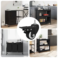 vidaXL Hjul 12 pcs Svart M6 x 37 mm Järn och nylon