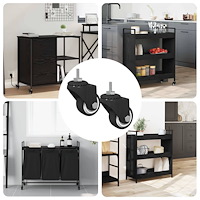 vidaXL Svängbart hjul 2 pcs Svart 40,4 x 40,4 x 19,7 mm Järn och nylon