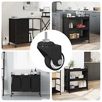 vidaXL Svängbart hjul 12 pcs Svart 40,4 x 40,4 x 19,7 mm