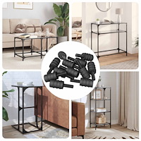 vidaXL Distansskruv 12 pcs Svart M4 Gummi och Stål