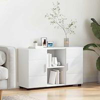 vidaXL Sideboard med hylla Vit 88,5 x 30,5 x 55,5 cm Konstruerat trä