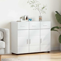 vidaXL Sideboard med hylla Vit 88,5 x 30,5 x 73 cm Konstruerat trä