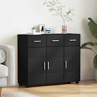 vidaXL Sideboard med hylla Svart 88,5 x 30,5 x 73 cm Konstruerat trä