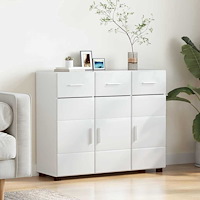 vidaXL Sideboard Högblanka vita 88,5 x 30,5 x 73 cm Konstruerat trä