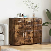 vidaXL Sideboard med hylla Rökt ek 88,5 x 30,5 x 73 cm Konstruerat trä