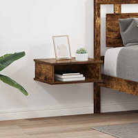 vidaXL Sängbord 2 pcs Rökt ek 40 x 31 x 15 cm Konstruerat trä