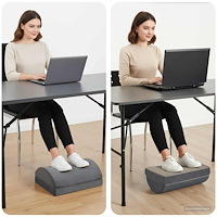 vidaXL Fotstöd Kudde Enfärgad Grå 44 x 29 x 17 cm