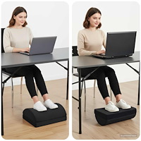 vidaXL Fotstöd Kudde Enfärgad Svart 44 x 29 x 17 cm