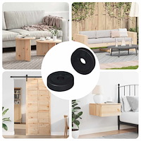 vidaXL passar för Platt Tvätt 2 pcs Svart ∅15 x 3 mm PVC kopolymer