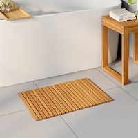 vidaXL Badmatta Enfärgad Brun 60 x 40 cm trä