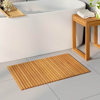 vidaXL Badmatta Enfärgad Brun 80 x 50 cm trä