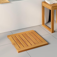 vidaXL Badmatta Enfärgad Brun 50 x 50 cm trä