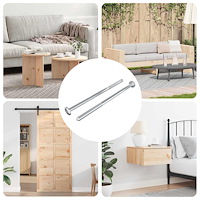 vidaXL Möbelskruvar 2 pcs Silver M6 x 120 mm Stål