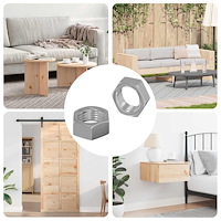 vidaXL Sexkantiga muttrar 2 pcs Silver M6 Stål