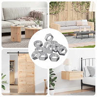 vidaXL Sexkantiga muttrar 12 pcs Silver M6 Järn