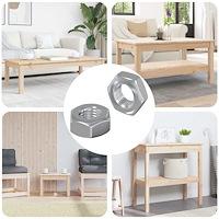 vidaXL Sexkantiga muttrar 2 pcs Silver m8 Järn