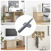 vidaXL Mjukstängande Dämpare 12 pcs Grå 125 x 47 x 15 mm PP