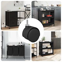 vidaXL Hjul 12 pcs Svart 40,1 x 37,8 mm PP och järn