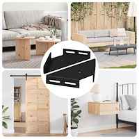 vidaXL Hörnskena 2 pcs Svart 138,5 x 50,5 x 16 mm Järn