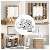 vidaXL Spegelhållarbracket 340 pcs Nickel 35 x 30 x 8,3 mm Stål