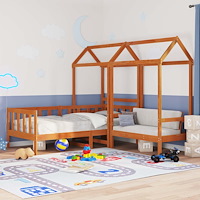 vidaXL Dagbädd Set 3 pcs Vaxbrun Massiv furu