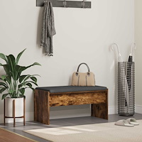 vidaXL Hallbänk med kudde Rökt ek 83 x 38 x 40 cm