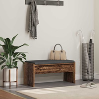 vidaXL Hallbänk med kudde Gammalt trä 83 x 38 x 40 cm